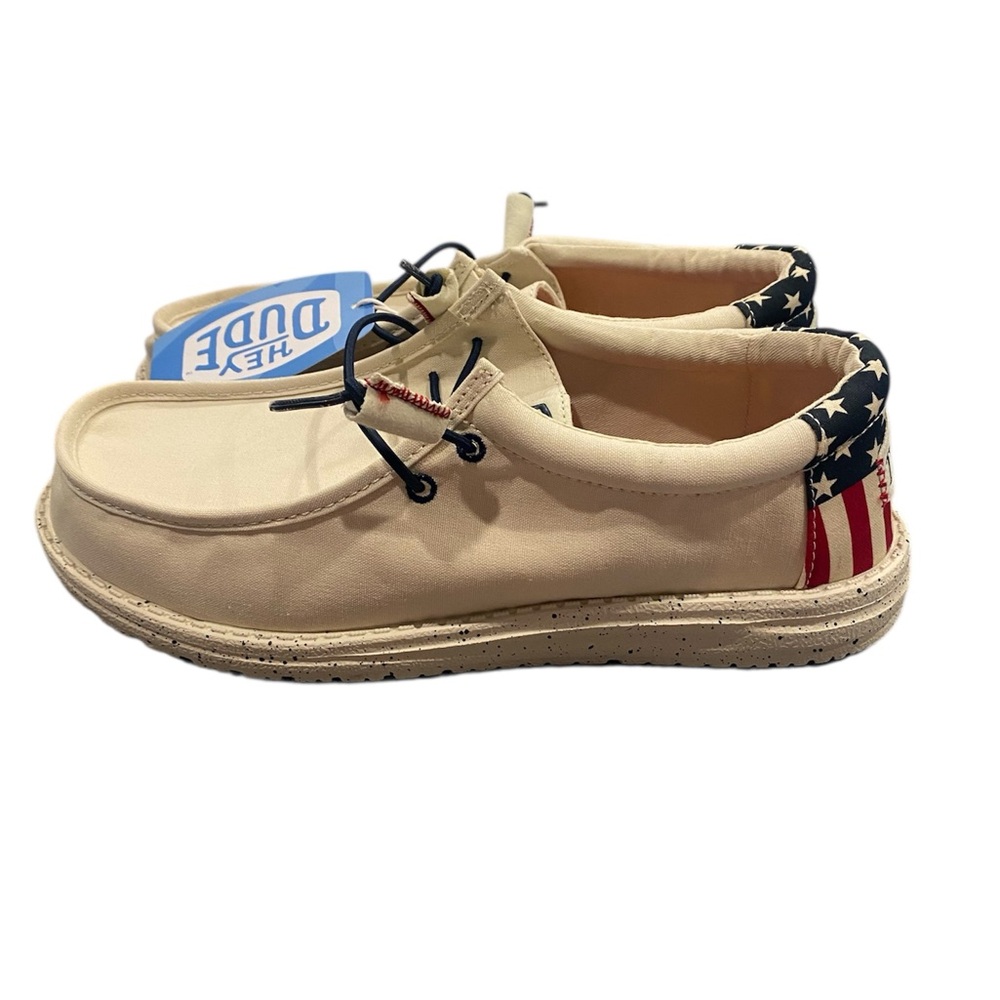 New Hey Dude Wally Americana Stars and Stripes Slip On Shoes - Picture 3 of 8
